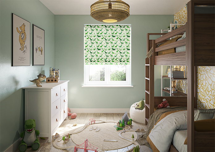Dino Land, Lush Green - Twist&Fit Roman Blind - Image 8